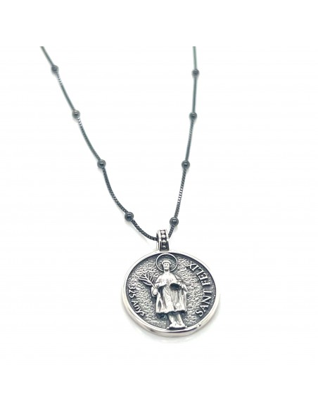 Cadena 40cm + Colgante Sant Fèlix plata de 1ª ley