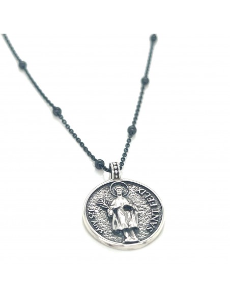 Cadena 60cm + Colgante Sant Fèlix plata de 1ª ley