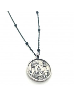 Cadena 60cm + Colgante Sant Fèlix plata de 1ª ley 2