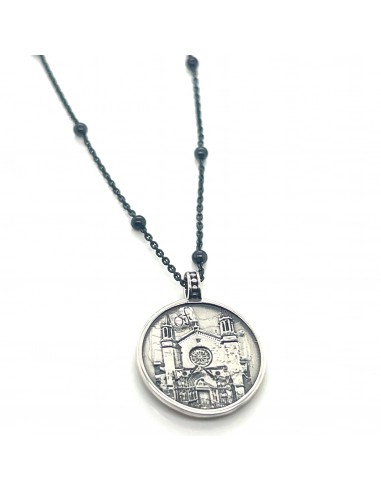 Cadena 60cm + Colgante Sant Fèlix plata de 1ª ley