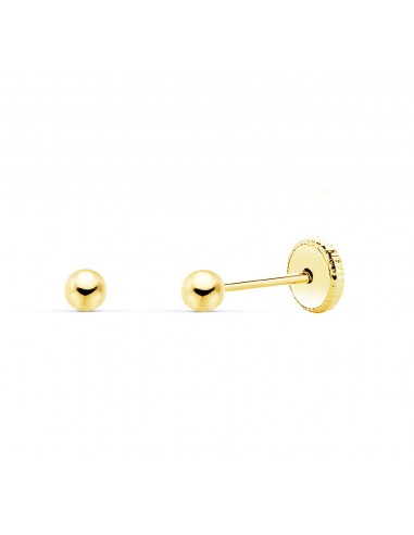 9K PENDIENTES ORO AMARILLO BOLA LISA 3 MM