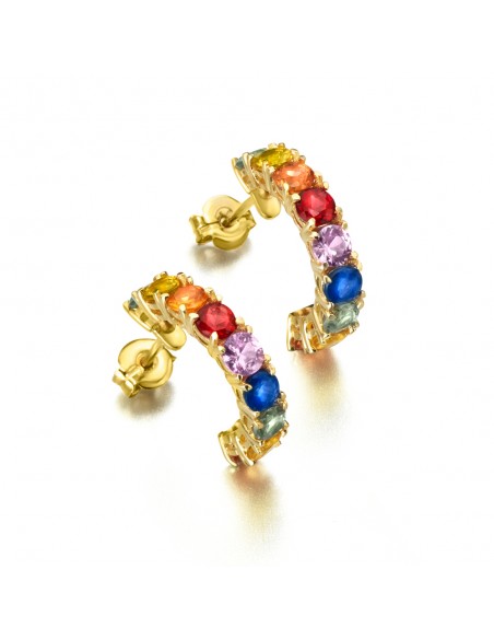 0,43 ct PENDIENTES ORO ZAFIROS COLORES
