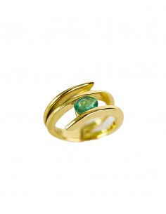 Anillo para mujer esmeralda oro de 18k