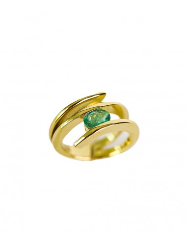 Anillo para mujer esmeralda oro de 18k