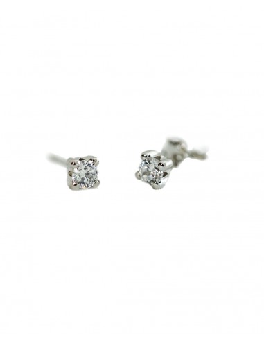 Pendientes oro blanco de 18k con circonita 