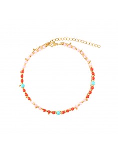 Tobillera Acero Símil Mineral 24+3cm - Color Oro