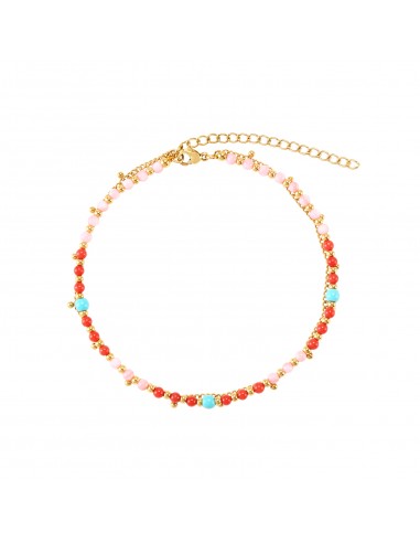 Tobillera Acero Símil Mineral 24+3cm - Color Oro