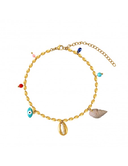 Tobillera Acero Circonita - Concha