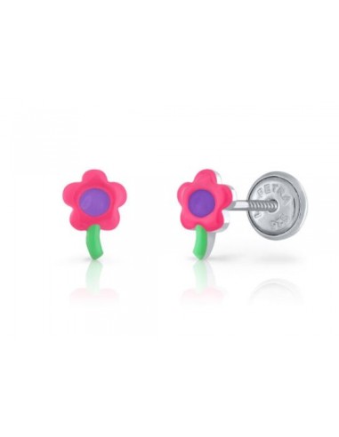PENDIENTES FLOR MINI PLATA DE 1ª LEY