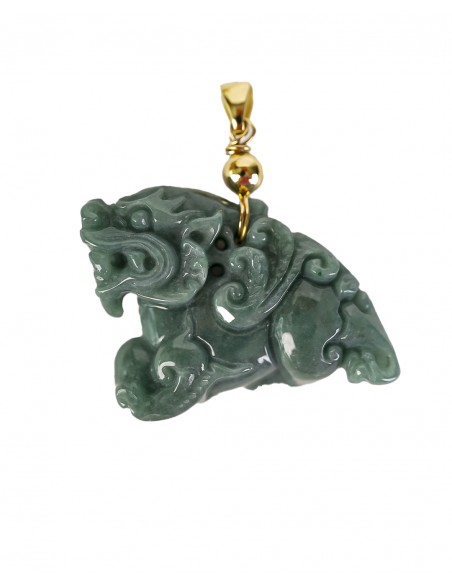 Colgante de jade Pi Xiu con oro de 18k