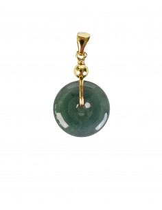 Colgante de jade liso en forma de disco Oro 
