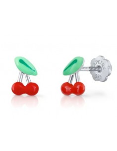 Pendientes cereza  PLATA DE 1ª LEY