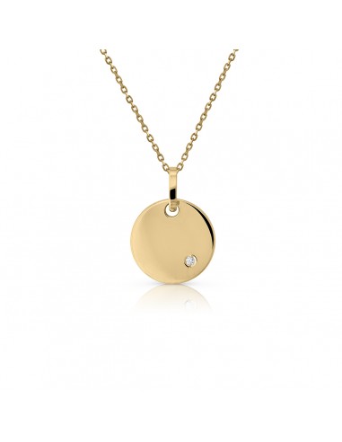 Gargantilla placa brillante oro de 18k