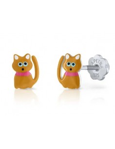 Pendientes gato rosca PLATA 1ª ley