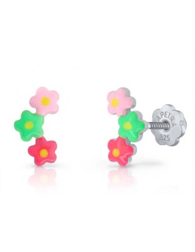 Pendientes trepador margarita verde PLATA 1ª ley