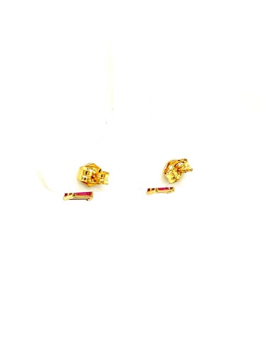 PENDIENTES RUBÍ RECT ORO DE 18K
