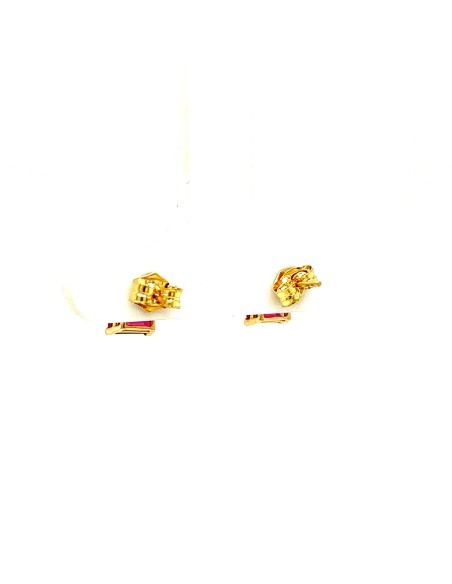 PENDIENTES RUBÍ RECT ORO DE 18K
