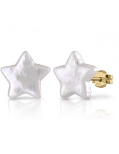 Pendientes Super Nova Petri Perlas Oro Estrella