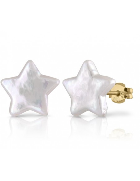 Pendientes Super Nova Petri Perlas Oro Estrella