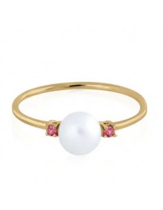 Anillo Perla con Topacios 