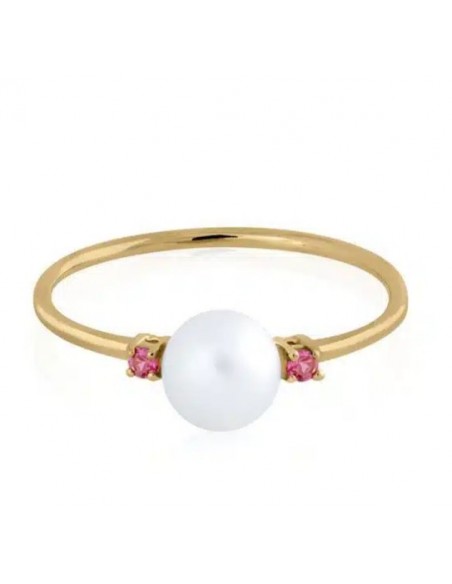 Anillo Perla con Topacios 