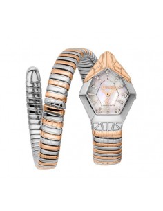Reloj Just Cavalli serpiente rosado plateado