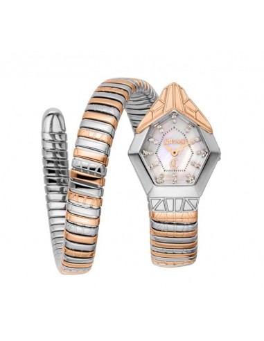 Reloj Just Cavalli serpiente rosado plateado