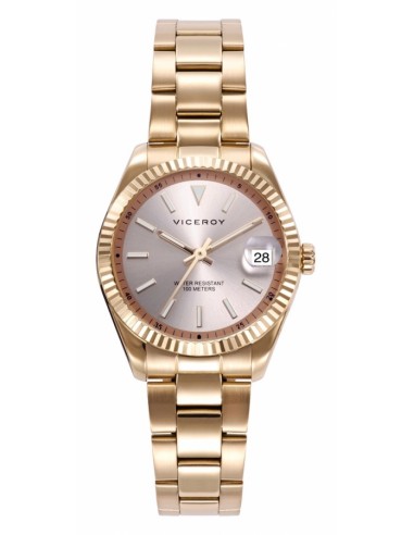 RELOJ ACERO IP DORADO BRAZALETE SRA VA