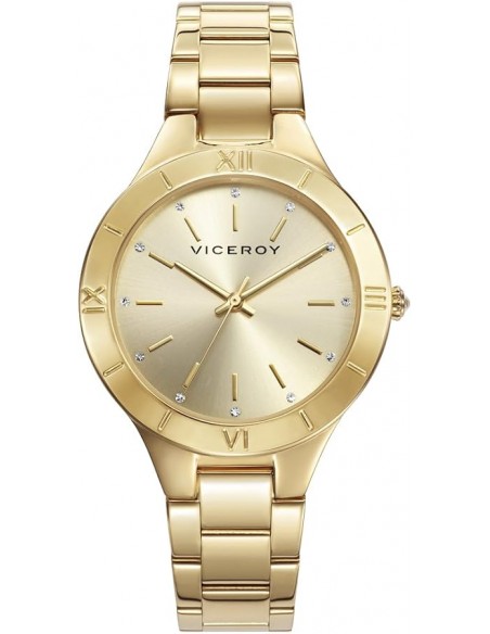 RELOJ ACERO IP DORADO BRAZALETE SRA VA