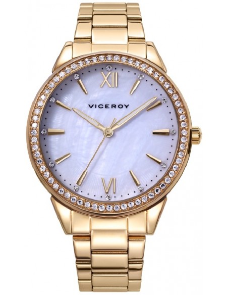 RELOJ ACERO IP DORADO BRAZALETE SRA VA