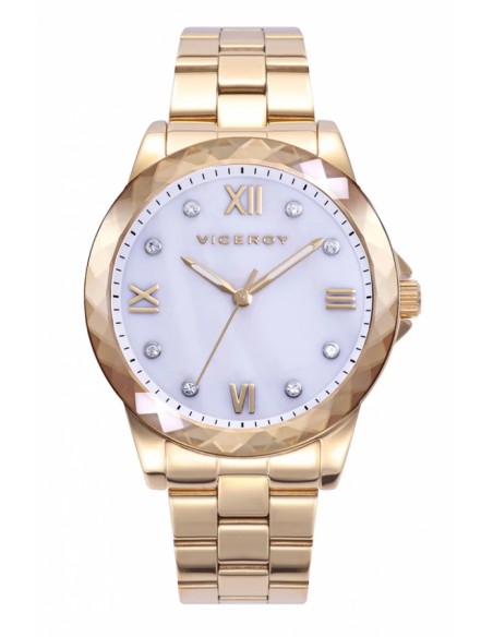 RELOJ ACERO IP DORADO BRAZALETE SRA VA