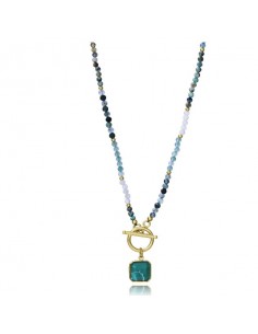 COLLAR ACERO IP DORADO PIEDRAS NAT SRA FSN