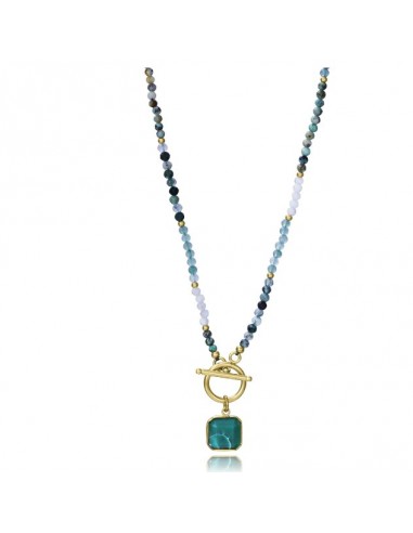COLLAR ACERO IP DORADO PIEDRAS NAT SRA FSN