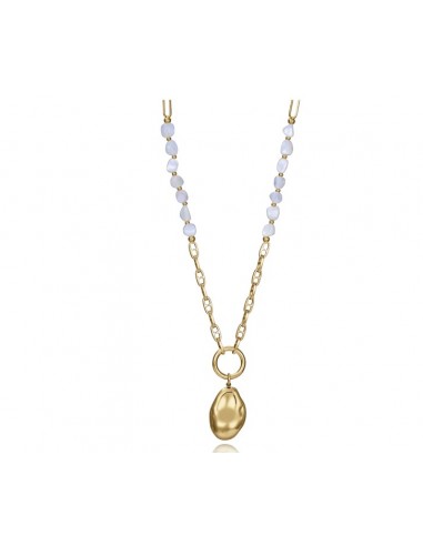COLLAR ACERO IP DORADO Y MADRE PERLA SRA FSN