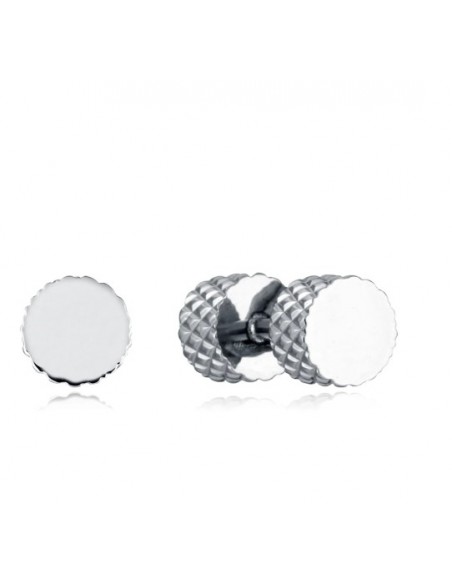 Pendientes redondos de plata para hombre con textura rugosa