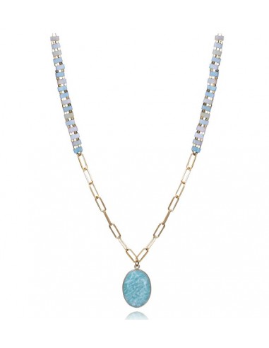 COLLAR ACERO IP DORADO PIEDRAS NAT SRA FSN