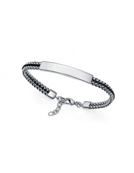 PULS ACERO Y CORDÓN NEGRO PLACA SR FASHION