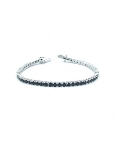 Pulsera de plata 4 garras negra circonita 2,5mm