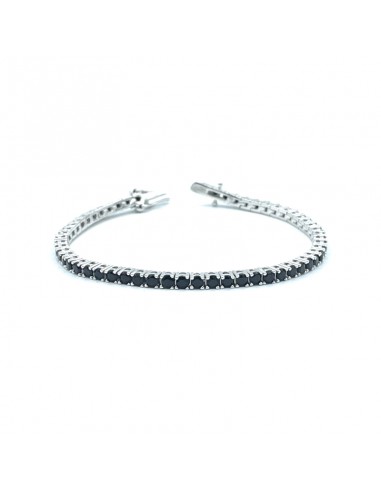 Pulsera de plata 4 garras negra circonita 2,5mm