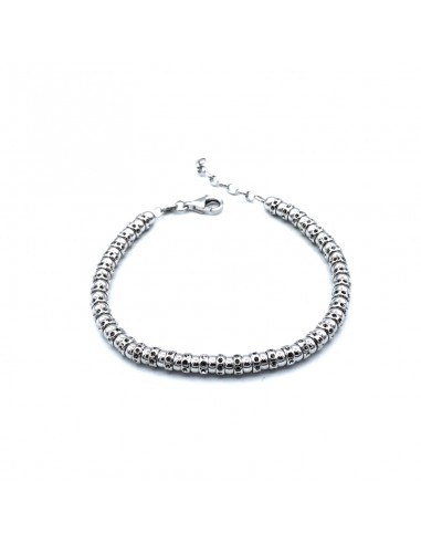 Pulsera de plata con esferas decoradas