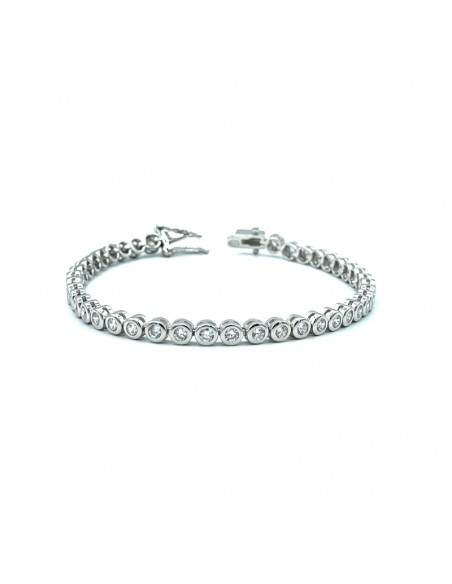 PULSERAS PLATA RIVIER CHATON 2,5 MM 18 Cm