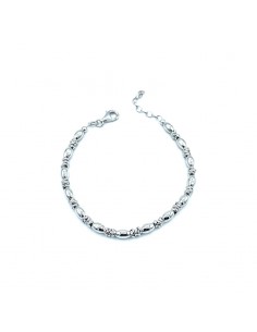 Pulsera de plata con eslabones ovalados decorados