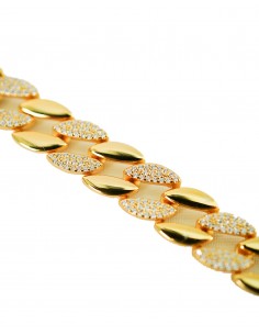 Pulsera de plata ch eslabones ovalados diamantado 2