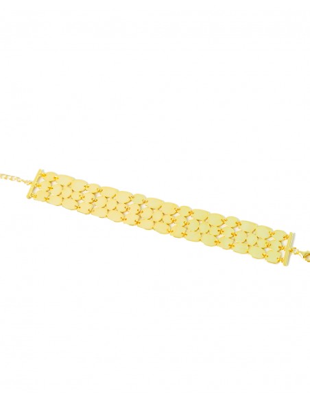 PULSERAS PLATA LISA 2 CM BAÑO ORO
