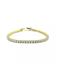 Pulsera de plata chapada en oro con circonitas 
