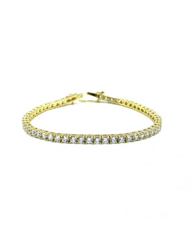 Pulsera de plata chapada en oro con circonitas 