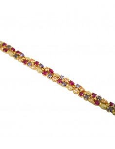 PULSERAS PLATA PIEDRAS COLOR BAÑO ORO 2