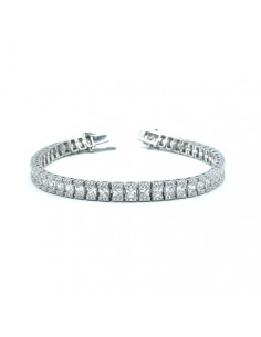Pulsera riviere cuadrada en plata con circonitas
