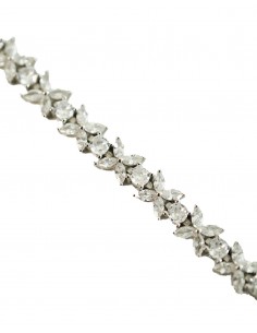 Pulsera de plata con flores de circonitas 2