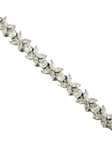 Pulsera de plata con flores de circonitas